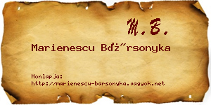Marienescu Bársonyka névjegykártya